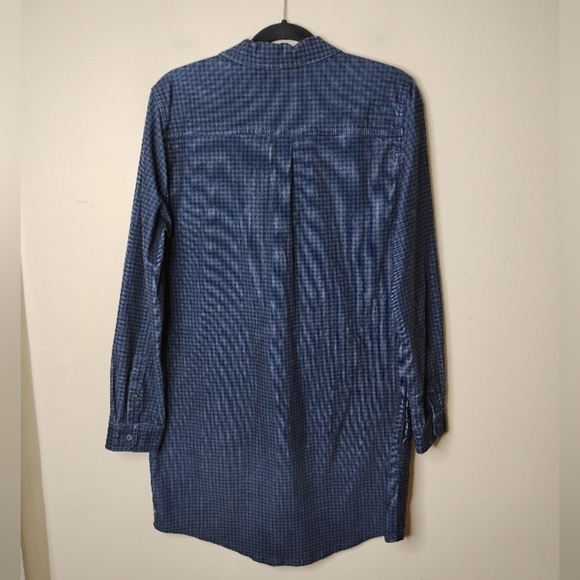 Toad & Co Corduroy Shirt Dress L Houndstooth Popover Pockets Fall Layering - Picture 5 of 9